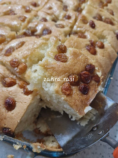 عکسی از دستور کیک پرتقالی کشمشی