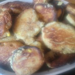 Fresh 'Corn-in' Hoe Cakes (fried cornbread w/corn) A picture of Fresh 'Corn-in' Hoe Cakes (fried cornbread w/corn).