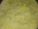 Arroz con perejil y manzana rallada
