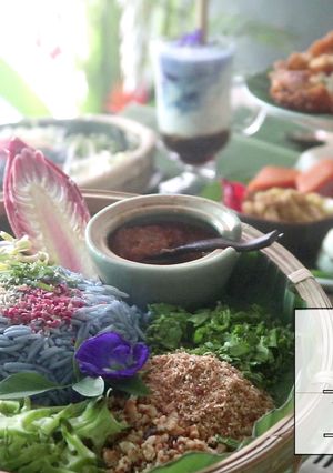 【視頻】純素娘惹藍花飯 Nasi Kerabu 的食譜成品照片