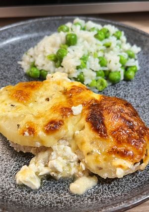 Vilmoskörtével és három sajttal sült tejszínes csirkemell recept fotója