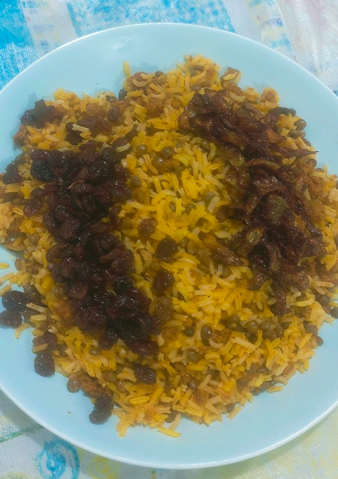 عکسی از دستور عدس پلو با گوشت