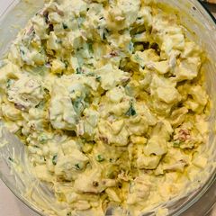 A picture of Blue Cheese Bacon Potato Salad.