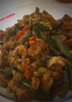 Foto resep Tumis kacang panjang udang tahu tempe