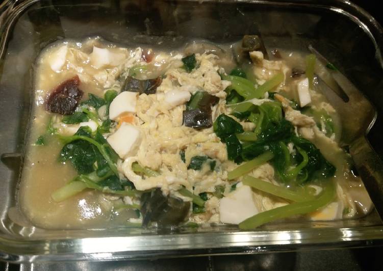 Bayam masak 3 jenis telur