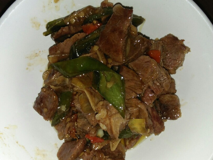 Cara Memasak Tumis oseng daging sapi mercon Istimewa