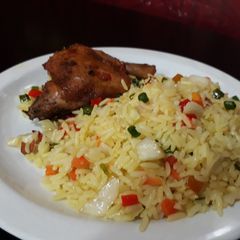 Fried rice with chicken A picture of Fried rice with chicken.
