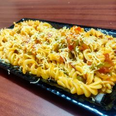 Italian pasta with cheesy taste A picture of Italian pasta with cheesy taste.