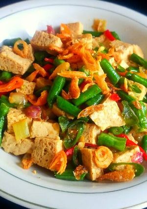 Foto resep Tumis Kacang Panjang Tahu Putih