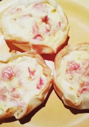Una foto de Tartines de jamón y queso light