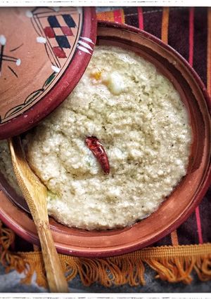 Une photo de Une purée a la façon du « barkoukess »au blé entier