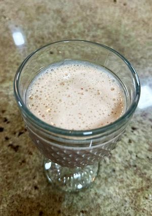 Foto de Smoothie proteico de morango e banana