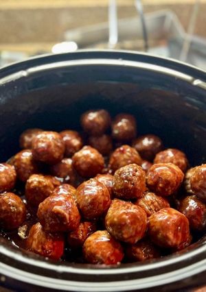 A picture of Party-Perfect Grape Jelly Meatballs (Slow Cooker Style).