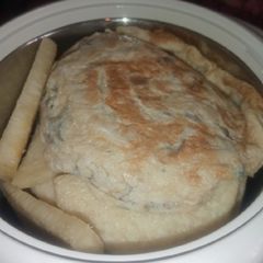 A picture of Boiled Fried Yam and Egg.