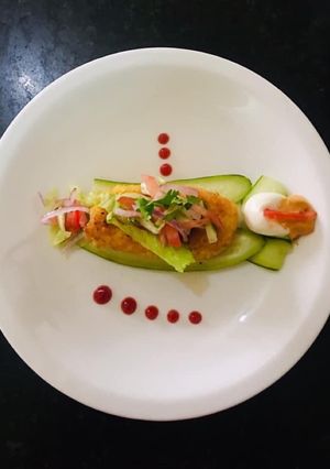 A picture of Vegetable cutlets serve with salad.