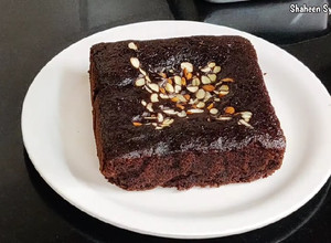 A picture of Chocolate brownie without oven.
