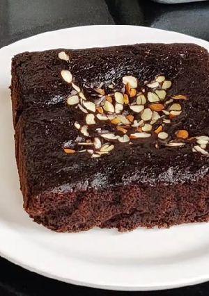 A picture of Chocolate brownie without oven.