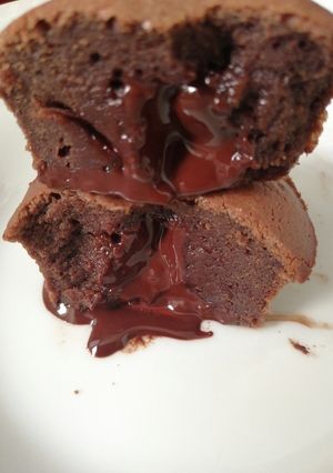Une photo de Fondant chocolat cœur coulant🍫🥧