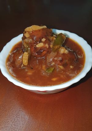 A picture of Cabbage Manchurian.