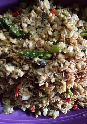 Foto resep Tempe bejek pete ikan asin pedas