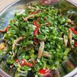 Daun Kunyit Tumis Teri Pedas