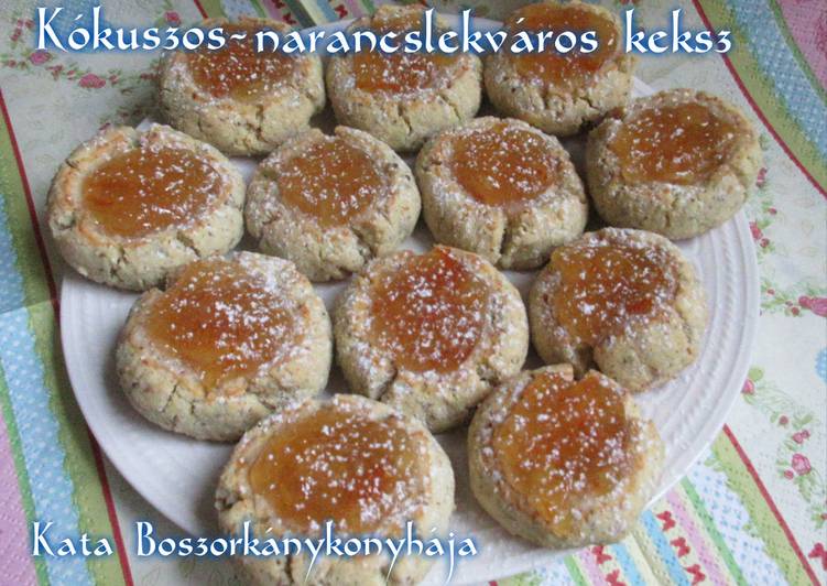 Kókuszos-narancslekváros keksz