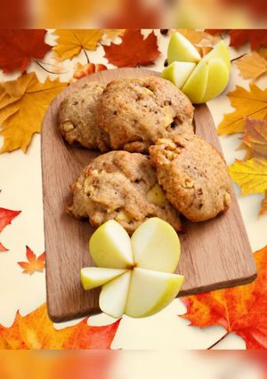 عکسی از دستور کوکی سیب با سفیده تخم مرغ