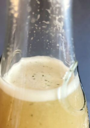 Una foto de Zumo natural de semillas de melón y menta