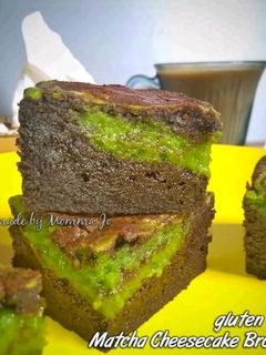 Foto resep (Gluten free) Matcha Cheesecake Brownie