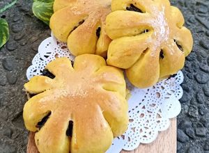 Foto resep Roti Manis Labu Kuning (Isi Selai Anggur)