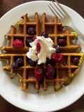 Waffles de avena y espinacas