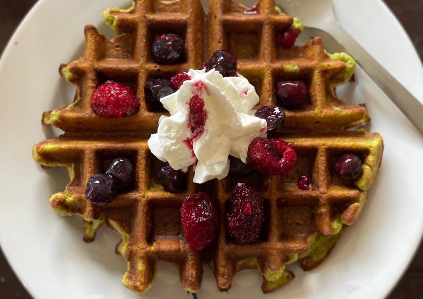 Waffles de avena y espinacas