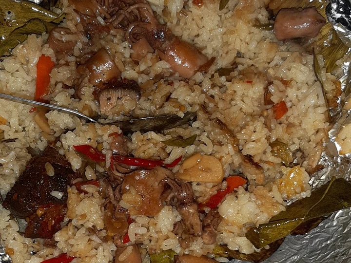 Cara Gampang Membikin Resep  Nasi liwet bakar isi cumi asin pedas manis yang Lezat, Sempurna
