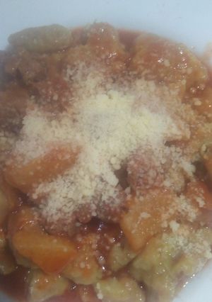 Una foto de "Ñoquis de remolacha y calabaza"