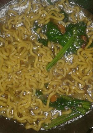 Foto resep Mie godok sawi pedas