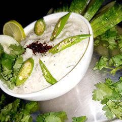 A picture of Cucumber raita.