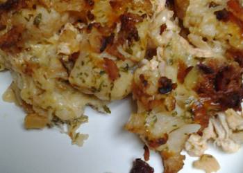 Ultimate, Prepare Four Cs casserole topped with bacon Delicious and Healthy