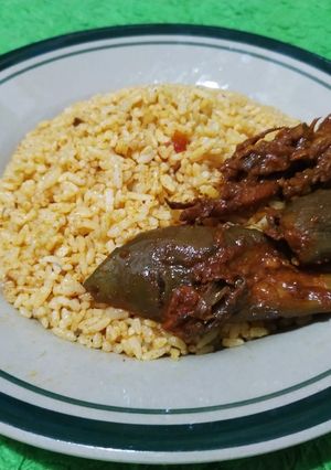 Foto resep Nasi Kusal Lauk Terong Ikan Balado