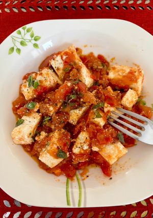 Φωτογραφία της συνταγής 👩‍🍳Ντομάτες στο τηγάνι με ανθότυρο!💕
