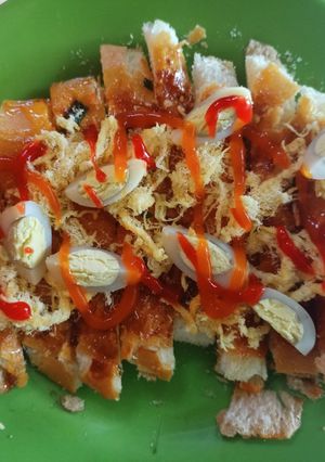 Hình của món Bánh mì nướng sate.