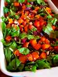 Butternut, beetroot, spinach and feta salad