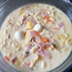 A picture of My Version of Sopas.