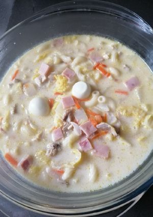 A picture of My Version of Sopas.