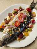 Brad's whole roasted branzino with sauce vierge