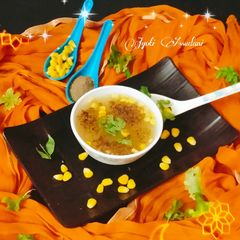 A picture of Pepper Sweet corn soup 🍲🍲😋.