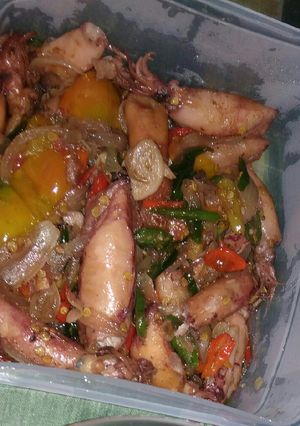 Foto resep Cumi asin pedas