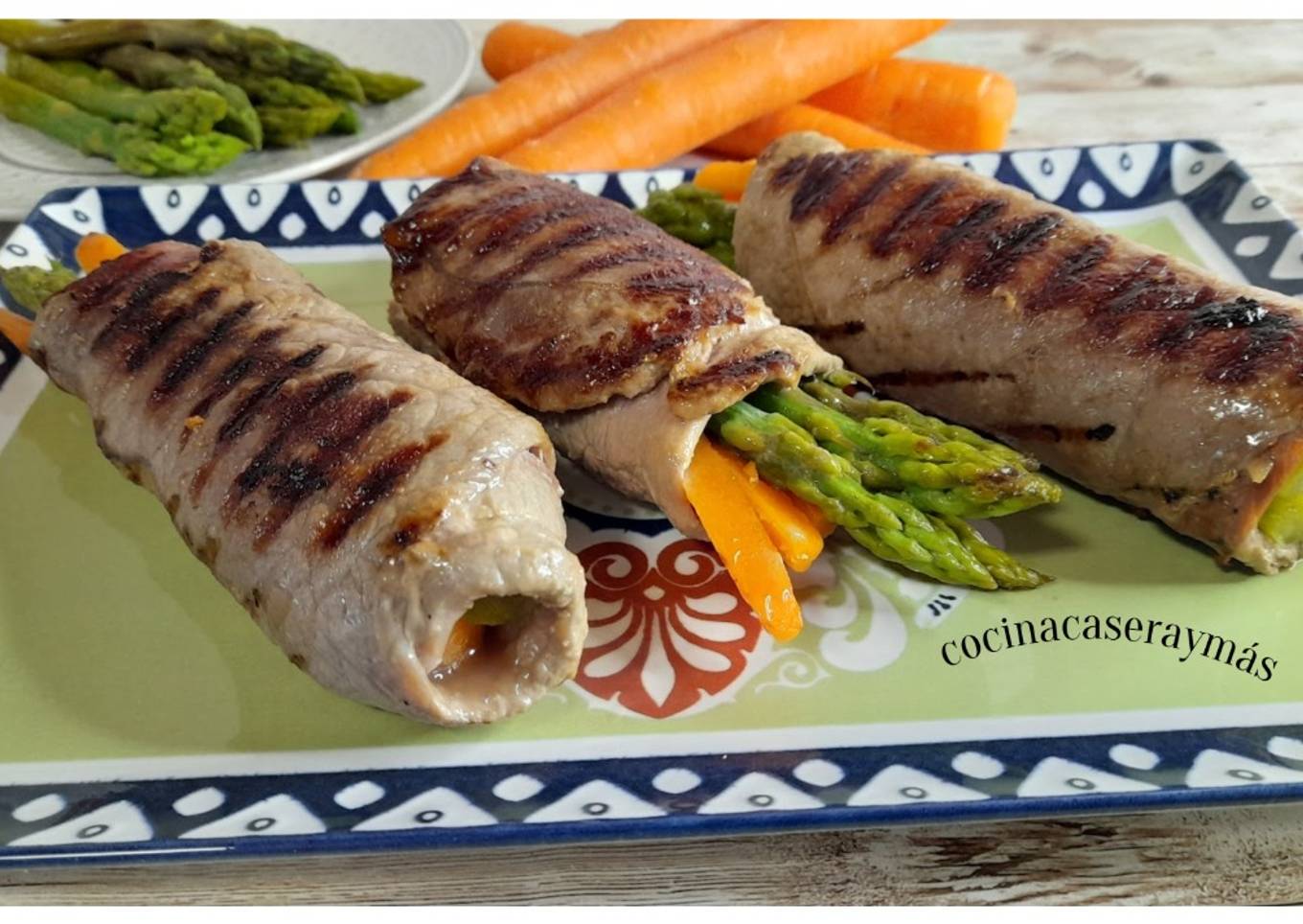 Rollitos de ternera con verdura