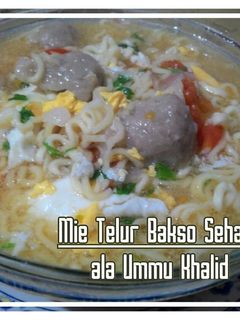 Foto resep Mie telur bakso sehat menu anak
