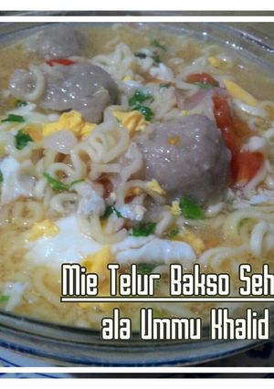 Foto resep Mie telur bakso sehat menu anak
