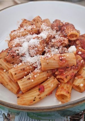 A picture of Sausage pasta.